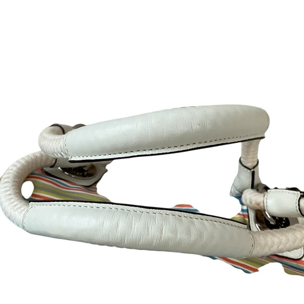 Coach Rope Beach Nylon Shoulder Bag Multicolor Striped Tote Bag F16624 - Picture 8 of 9